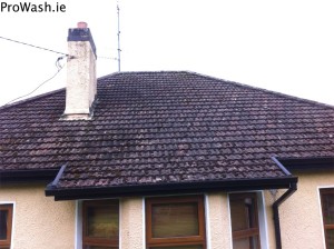 Before cleaning of the roof of a Cork cottage by Pro Wash, Ireland